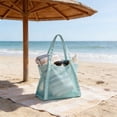 thumbnail image 4 of HCBY Mesh Beach Bag, Nylon yet Breathable Net Tote, Quick-drain Mesh Structure, Reinforced Stitching Design, Wide Open Mouth for Wet Clothes Towels Storage, 4 of 6