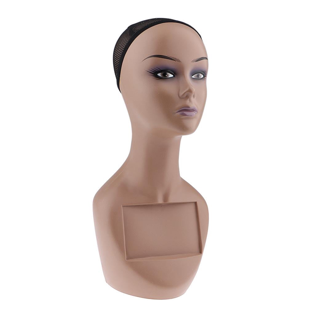 EHJRE Manikin Head Bust with Net for Wigs Styling Making, Hats, Sunglasses Display - Purple Lip