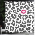 thumbnail image 4 of Ambesonne Savannah Shower Curtain, Cheetah Leopard Kiss Print, 69"Wx75"L, Charcoal Grey and Pink, 4 of 5