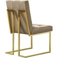 thumbnail image 2 of Maklaine Contemporary 19.5"H Velvet Dining Chair in Beige (Set of 2), 2 of 8