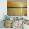 thumbnail image 2 of Designart 'Abstract Yellow Sunset At The Horizon' Nautical & Coastal Framed Canvas Wall Art Print, 2 of 5