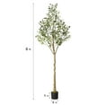 Artificial Plant, 6ft Fake Olive Tree, Pre Potted Faux Greenry Plant