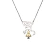 thumbnail image 2 of Delight Jewelry 3-D Goldtone Mushroom with Crystals Silvertone Dream Big Pendant Necklace, 25", 2 of 4