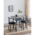thumbnail image 3 of Room Designs Dinette Set Black / Cobblestone Contemporary Oval Table; Round Stools with square base, 3 of 4