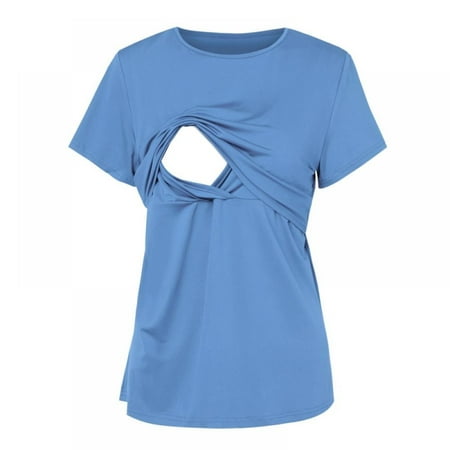 

Xmarks Women s Maternity Nursing Tops Short&Long Sleeve Round Neck Breastfeeding Tunic Shirts