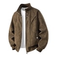 thumbnail image 3 of IhhxPro Men's Vintage-Inspired Leather Look Bomber Jacket with Pockets Fit Zip-Up Retro Classic Motorcycle Outerwear Casual Slim M-4XL, 3 of 9