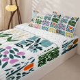 thumbnail image 3 of jejeloiu Scandinavian Floral Zipper Twin Comforter Sets with Fitted Sheet and 2 Pillowcases For Girls,Bright Print Zipper Bedding Set,White Multi Color,Reversible,4 Pieces, 3 of 7
