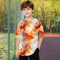 thumbnail image 4 of Virmaxy (5-15 Years) Boys Girls Fashion Casual Shirt Teenagers Solid Color Short Sleeve Round Neck Top Summer Loose Casual Trendy Pullover Shirt Multicolor-25 6 Years, 4 of 8