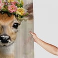thumbnail image 3 of Orinice Deer Flower Crown Bathroom Decor Set Luxurious Graphic Print Polyester Fabric Fashion Shower Curtain Home Decoration with Hooks 69x72, 3 of 7