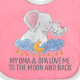 thumbnail image 4 of Inktastic My Oma and Opa Love Me to the Moon and Back Elephants Boys or Girls Baby Bib, 4 of 4