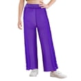 thumbnail image 6 of Aislor Girls Glitter Rhinestone Sequin Sheer Mesh Wide Leg Pants Modern Figure Skating Jazz Dance Pants Purple 6, 6 of 7