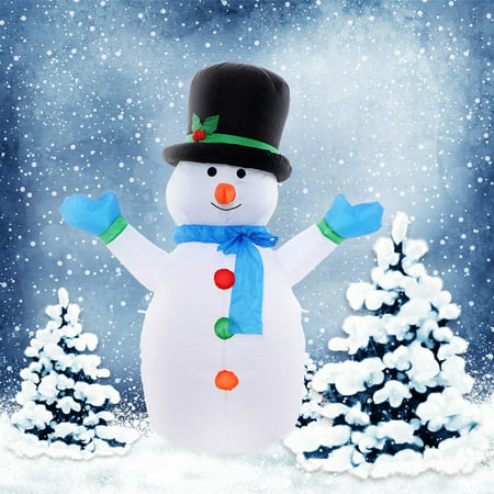 Costway 4 Ft Airblown Inflatable Christmas Snowman Decoration Lighted Lawn Yard