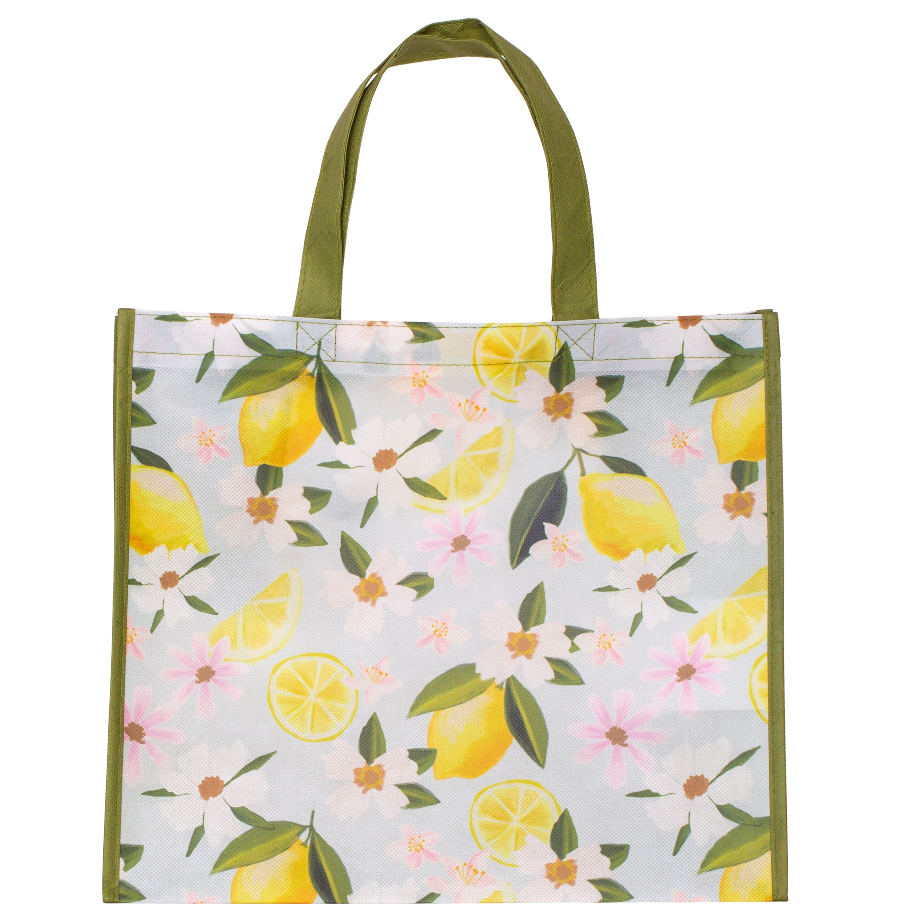 Spring-Themed 2026 Reusable Grocery Bag with Bottle Holder – Reusable Shopping bag for groceries