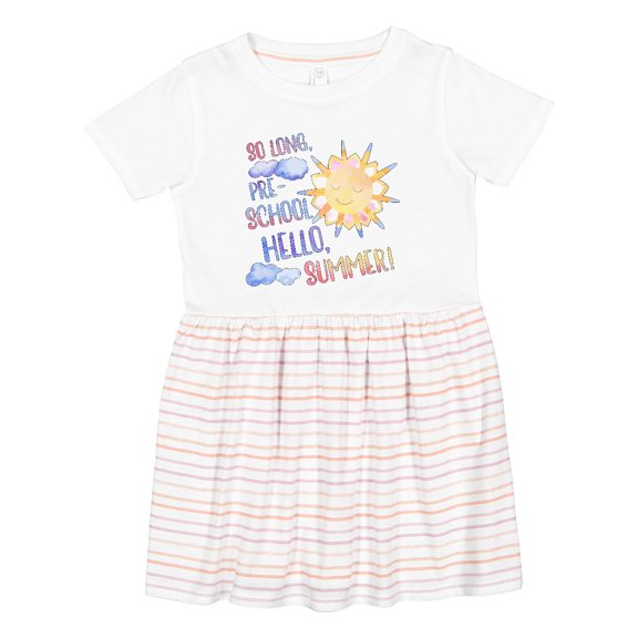 Inktastic So Long, Pre-school Hello, Summer Last Day of School Girls Toddler Dress
