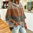 thumbnail image 4 of Oversized 3/4 Sleeve Hoodie for Women Retro Pattern Pullover Hooded Sweatshirt Loose Fit Casual Soft Fall Winter Workout Outfit, 4 of 6