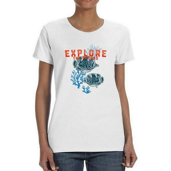 Explore The Oceans Coral Shaped T-Shirt Women -Image by Shutterstock, Female 3X-Large