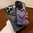 thumbnail image 2 of Compatible with iPhone Case,Glitter Gradient Heart Electro Plated Bumper Camera Lens Protection Clear Soft Shockproof Cover Phone Case (Black,iPhone 14 Pro), 2 of 6