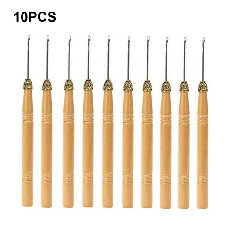 Worallymy 10 Pieces Wig Crochet Needles Professional Hair Handle