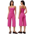 thumbnail image 6 of IBTOM CASTLE Workout Sets for Women Two Piece Halter Sports Bra Matching Wide Leg Capri Pants Gym Work Yoga Pilates Outfits Pink, 6 of 7