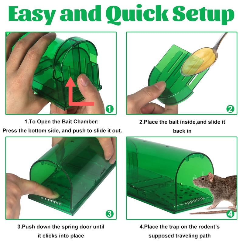 StarQualityBargain Humane Mouse Trap, Live Catch and Release, Indoor/Outdoor, Large Size, 4 Pack