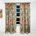 thumbnail image 2 of DESIGN ART Designart 'Retro Tropical Flowers and Feathers' Vintage Curtain Single Panel 52 in. wide x 120 in. high - 1 Panel 120 Inches, 2 of 5