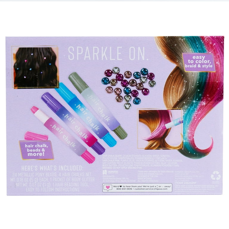 Prism Multicolor Sparkle Hair Chalk, 16-Piece Set, Boys and Girls