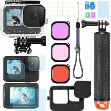 Accessories Kit for Gopro Hero 13 Black Waterproof Housing Case Underwater Float Handle Silicone Sleeve Lens Cap Tempered Glass Screen Protectors Dive Filters Anti-Fog Inserts Bundle Set