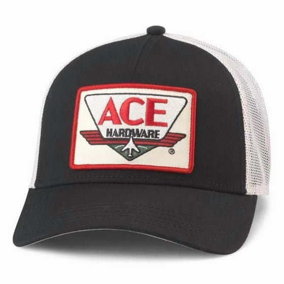 Ace Vintage Threads 8098056 Headwear Logo Baseball Cap, Ivory & Black - One Size