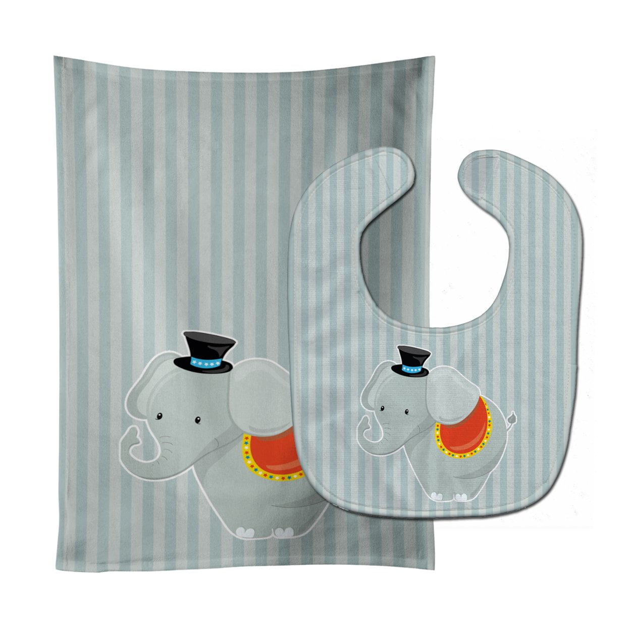 Elephant Baby Bib & Burp Cloth