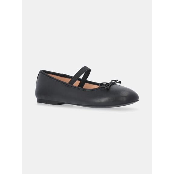 Wonder Nation Girls Bow Ballet Dress Shoes
