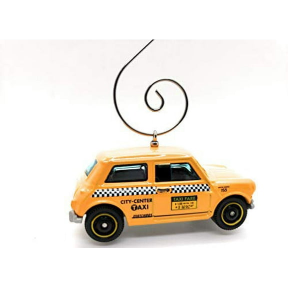 Austin Mini Cooper Taxi Cab Custom Christmas Ornament 1:64 Diecast Yellow