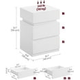 thumbnail image 2 of VASAGLE Nightstand with LED Lights, Adjustable Light Colors, Bedside Table, Side Table with 3 Drawers, Modern Style, 13.8 x 15.7 x 21.7 Inches, Cloud White, 2 of 6