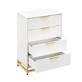 thumbnail image 2 of Commode pour Chambre avec 4 Tiroirs, Meuble Télé Commodes Commode pour Salon Couloir Entrée, Panneau MDF, Blanc, 2 of 9