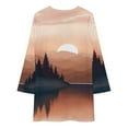 thumbnail image 3 of Mountain Sunset Landscape Art Loose Dress Evening Dress Summer Dresses for Women Luxury Dress Long Sleeved Dress, 3 of 4