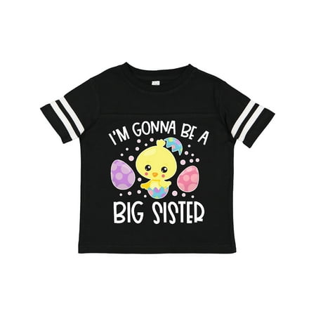 

Inktastic Easter I m Gonna Be a Big Sister with Purple and Pink Eggs Gift Toddler Toddler Girl T-Shirt