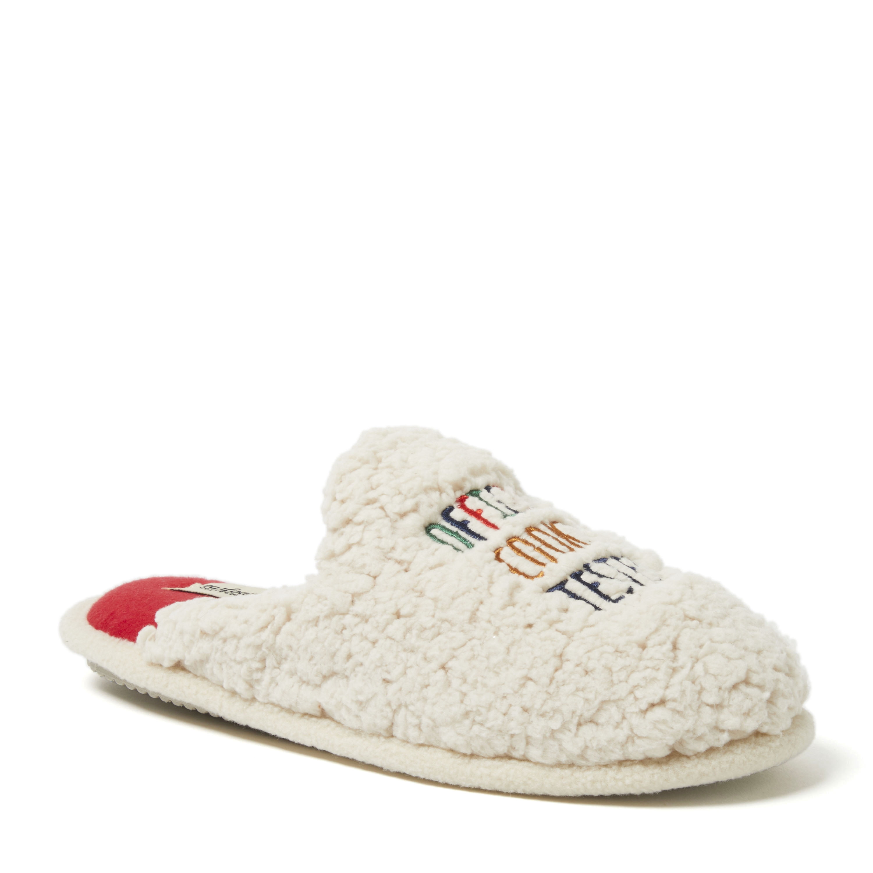 Dearfoams Cozy Comfort Women's Teddy Novelty Scuff Slippers