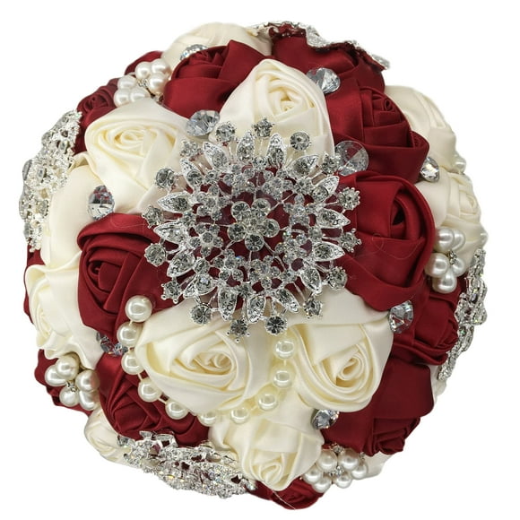 Jackcsale Wedding Bouquets for Bride Bridesmaid Artificial Rose Flowers for Wedding Valentine's Day Church Party Home Decoration