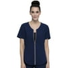 Cherokee Statement Women Medical Scrubs Top Zip Front CK875, XS, Navy