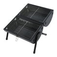 thumbnail image 1 of Barbecue Extérieur, Gril au Charbon avec Poignée de Transport en Bois Composite, Conception de Four Cheminée, Gril Multifonctionnel à Double Face pour la Plage, 1 of 7