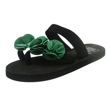 

knqrhpse slippers for women Beach Breathable Flowers Sandals Home Slipper Flip-Flops Flat Shoes womens slippers house slippers for women