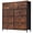 Brown, variant on 9-Drawer Fabric Dresser with Wood Top - Compact Storage Organizer for Bedroom, Closet, Brown