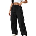 thumbnail image 3 of Work Pants for Women Yoga Leggings For Women High Waisted Yoga Casual Pants Workout Leggings Cargo With 4 Pockets Yoga Pants Black S, 3 of 9