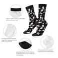 thumbnail image 4 of Fotbe Black White Leaves Calcetas Largas con Estampado para Hombre y Mujer – Calcetas de Compresión Transpirables y Elásticas, Viajar y Uso Diario Talla 5-11, 4 of 6