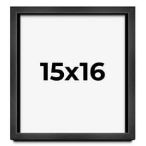 15x16 Frame Black Charcoal Grey Wood Textured Picture Frame | 0.75 Inch Moulding Width | Gunmetal