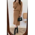 thumbnail image 2 of Chouyatou Women's Two Piece Sweater Skirt Sets Knit Sweater Top Bodycon Skirt 2 Piece Outfits, 2 of 6