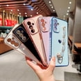 thumbnail image 6 of Compatible with Samsung Galaxy A14 5G Phone Case Women Luxury Plating Cute Love Heart Case with Heart Chain Bracelet Strap Soft Case for Galaxy A14 6.6 inch (Sierra Blue), 6 of 6