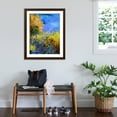 thumbnail image 3 of Art.com Blue wild flowers with an orange tree Art Print by Pol Ledent, Brown Frame Wall Art, 32" x 40", 3 of 5