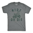 thumbnail image 1 of Mens Ride Or Die T Shirt Funny Sarcastic Riding Lawn Mower Joke Graphic Tee for Guys (Dark Heather Grey - RIDE) - 5XL, 1 of 3