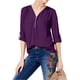 thumbnail image 1 of INC Blusa de punto utilitario de medios mixtos para mujer, morado, mediano, 1 of 1