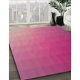 thumbnail image 3 of Ahgly Company Machine Washable Indoor Rectangle Transitional Dark Hot Pink Area Rugs, 7' x 9', 3 of 7